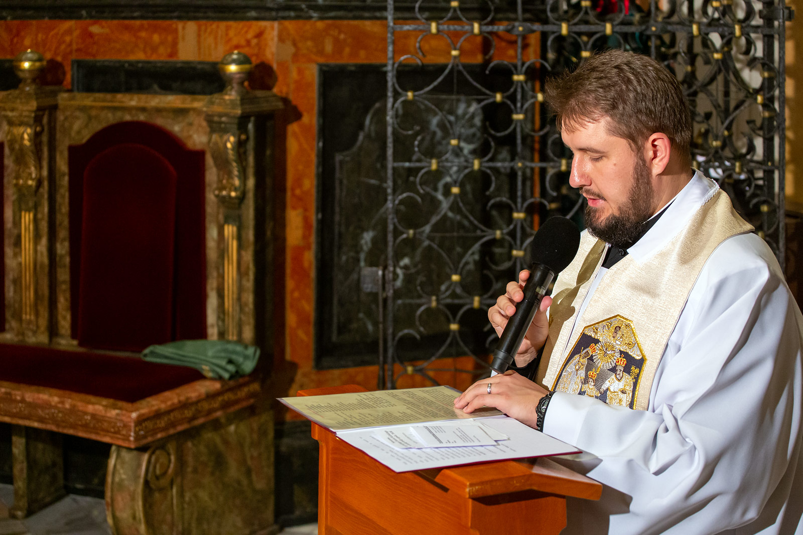 Modlitwę do św. Józefa w Kaplicy Cudownego Obrazu św. Józefa poprowadził ks. Łukasz Urban.