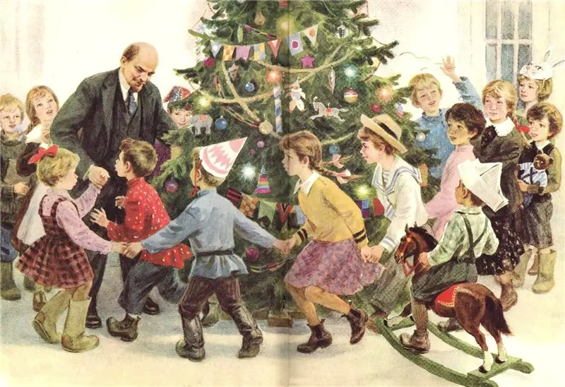 Lenin z dziemi przy choince